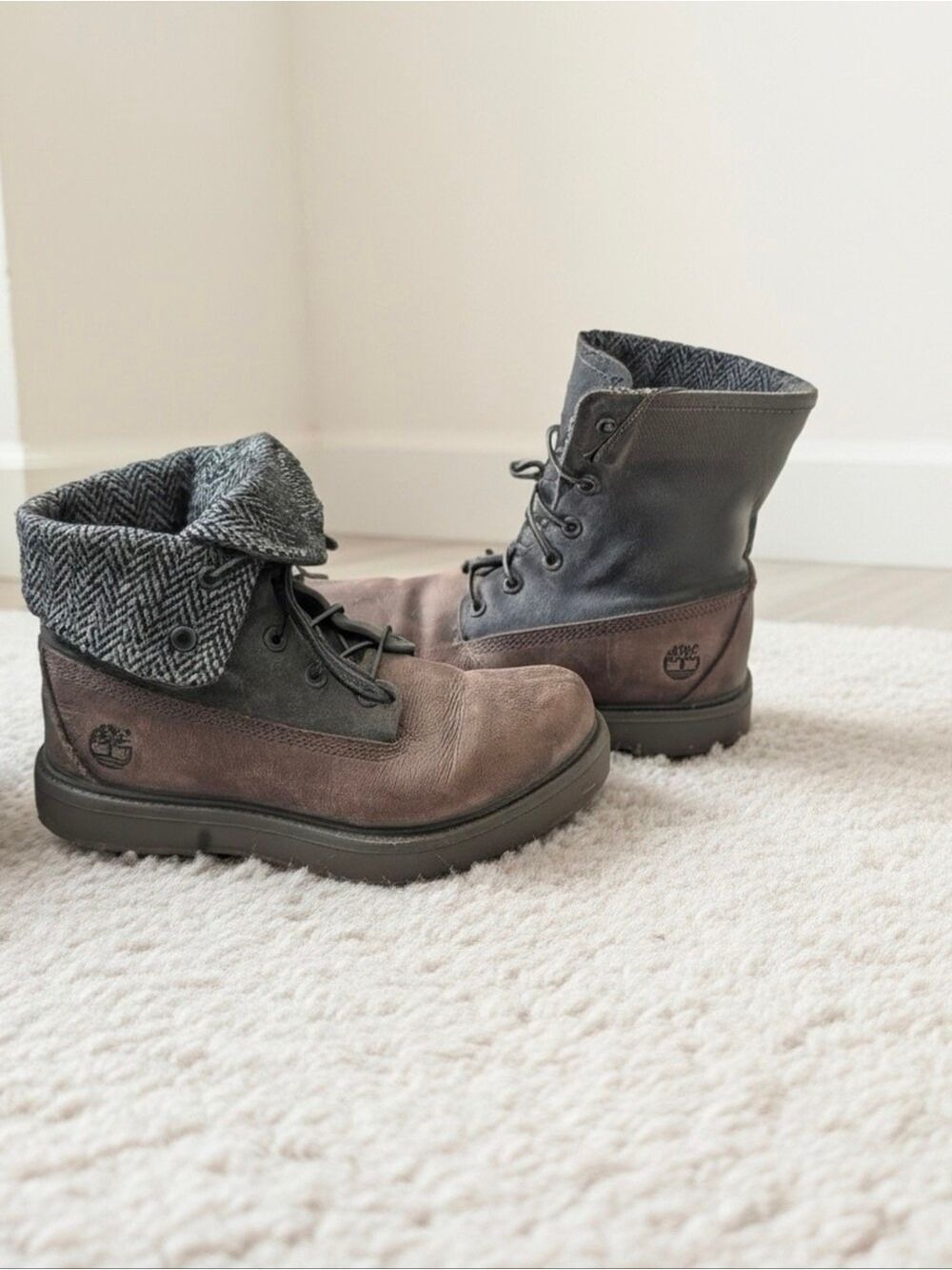 Harris Tweed Timberland Leather Boots